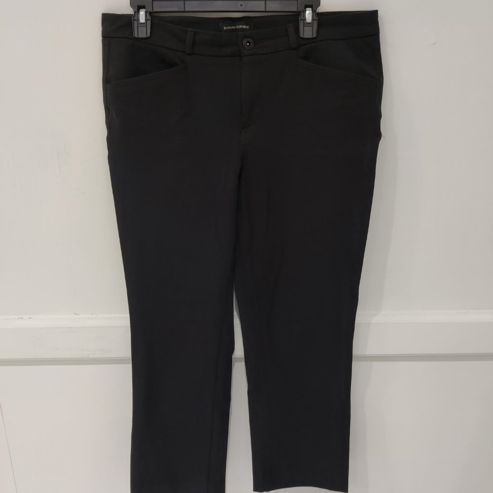 NWoT Banana Republic Womens Slim Straight Ankle Pants Black Size 10 $60 8D140